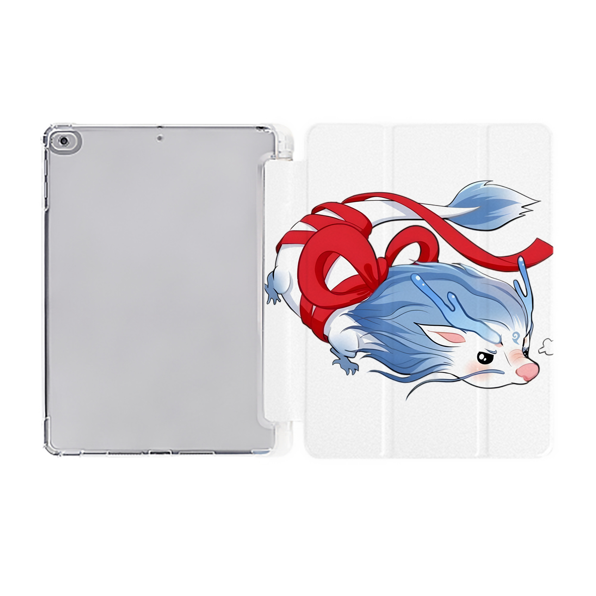 （画像用） Ne Zha 2 ナタ 魔童の大暴れ IPad ケース ペン収納付き 三つ折りスタンド PUレザー×シリコン 対応機種9.5/10.5/10.9インチ